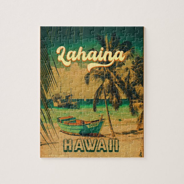 Lahaina Maui Hawaii Retro Sunset Souvenir 1960s (Vertikal)