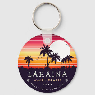 Lahaina Maui Hawaii Retro Sunset Souvenirs 60er Schlüsselanhänger