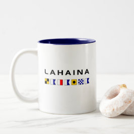 Lahaina Maui Nautical Maritime Signal Flags Zweifarbige Tasse