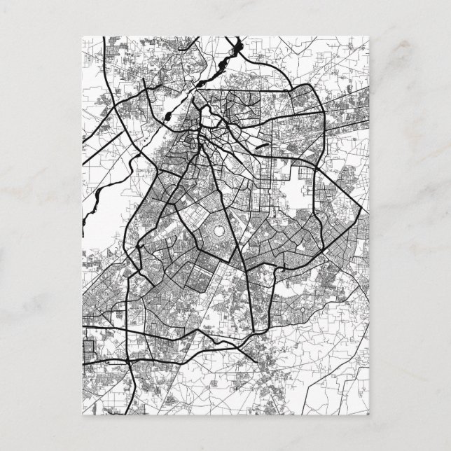 Lahore Pakistan Map Postkarte (Vorderseite)