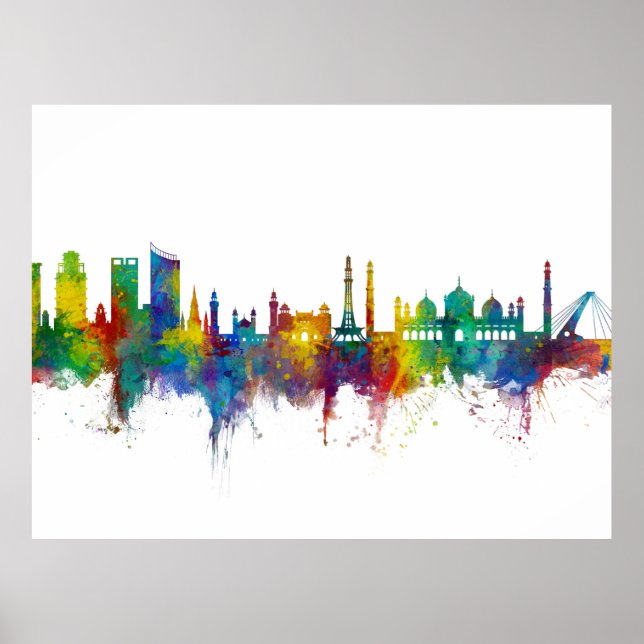 Lahore Pakistan Skyline Poster (Vorne)