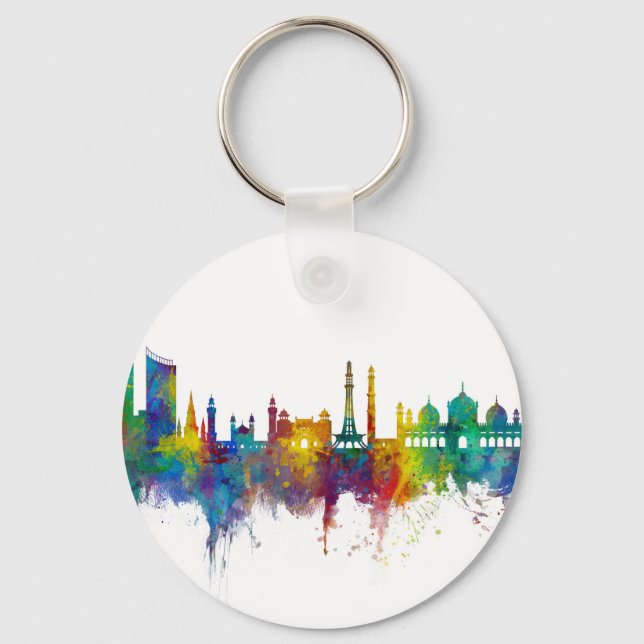 Lahore Pakistan Skyline Schlüsselanhänger (Vorderseite)