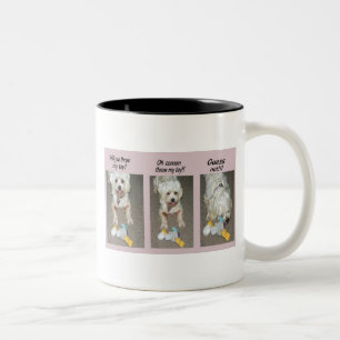 Lahso Apso Tasse, Werfen Sie mein Spielzeug Zweifarbige Tasse