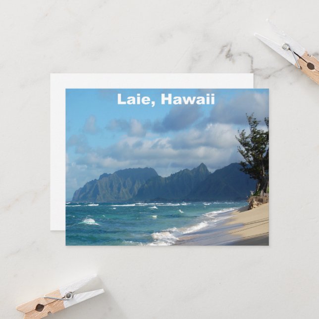 Laie Beach Hawaii Karte (Vorderseite/Rückseite Beispiel)