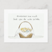 Laien und Fische auf Postkarte