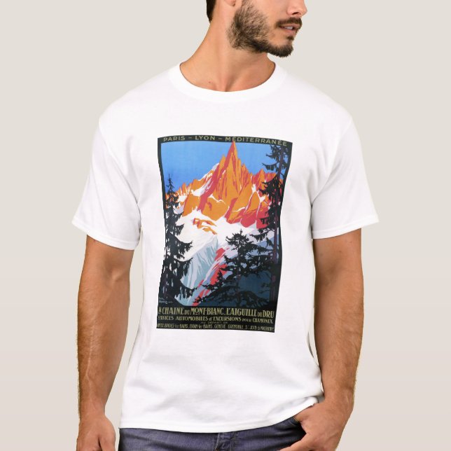 L'Aiguille du Midi & Swiss MONT BLANC Alter Touris T-Shirt (Vorderseite)
