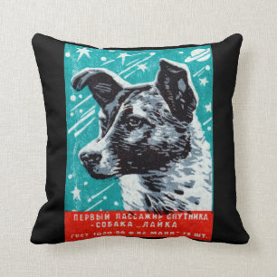 Laika 1957 der Raum-Hund Kissen