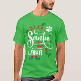 Laika Hund Weihnachten Hunderasse Freund Junge T-Shirt
