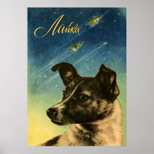 Laika, le premier chien spatial — affiche spatiale
