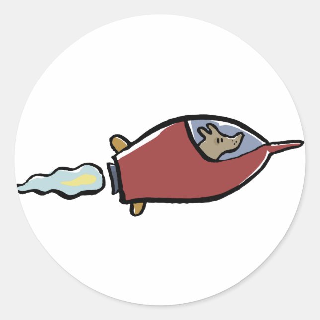 Laika Runder Aufkleber (Vorderseite)