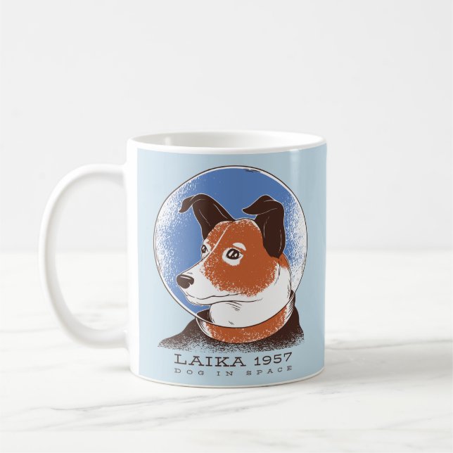 Laika Sowjetischer Weltraumhund 1957 Kaffeetasse (Links)