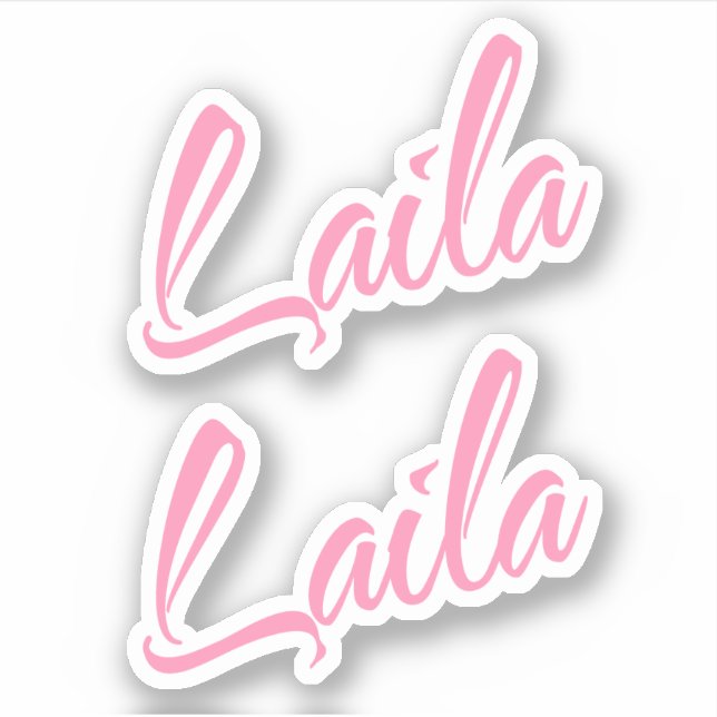 Laila Nom décoratif en rose x2 Sticker (Devant)