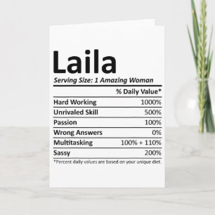 Laila Nutrition Personalisierter Name Lustiges Wei Karte