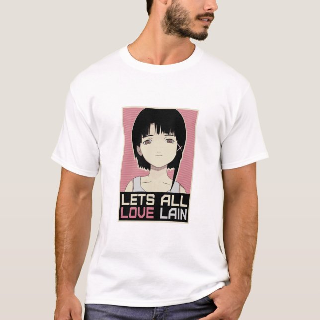 LAIN IWAKURA - LETS ALL LOVE LAIN T-Shirt (Vorderseite)