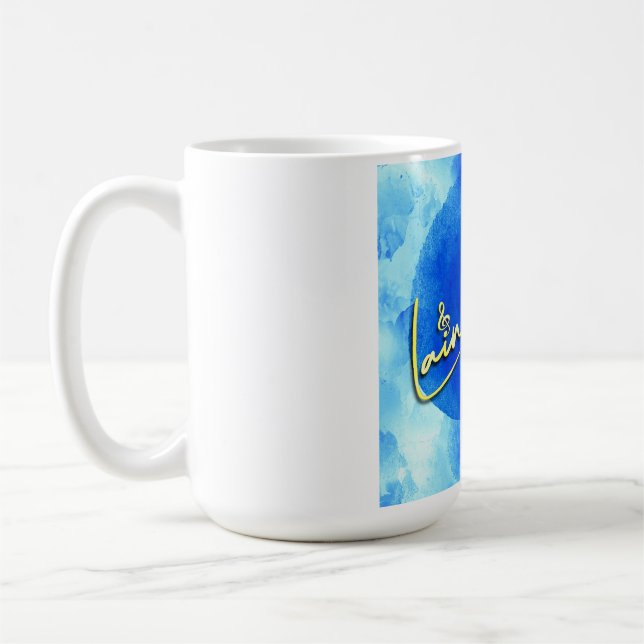 Laine Bleu Logo Café Mug (Gauche)