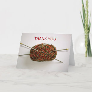 Laine de tricot et carte de remerciements