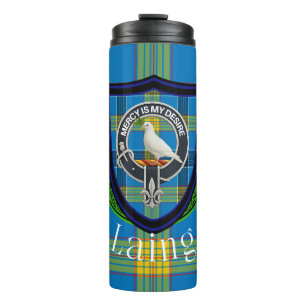 Laing schottischer Clan-Tartan und -Wappen Thermosbecher