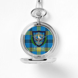 Laing Scottish Clan Tartan & Crest Armbanduhr