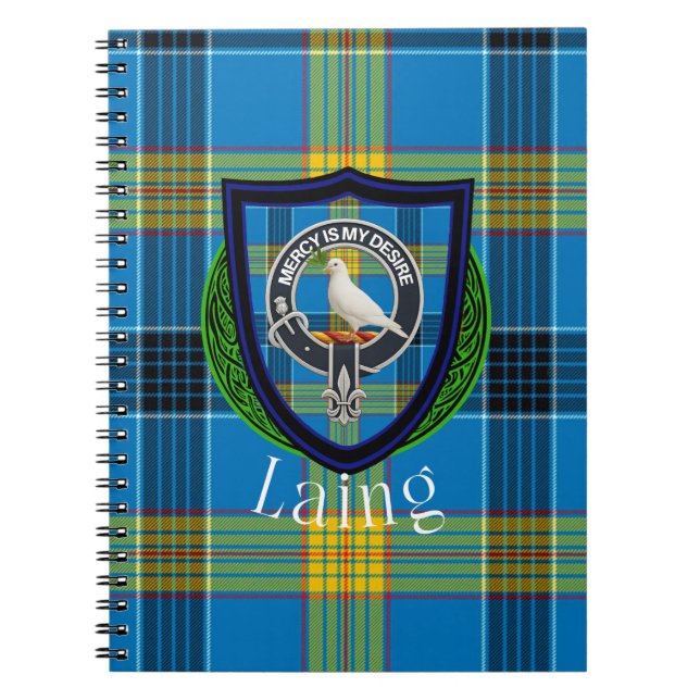 Laing Scottish Clan Tartan & Crest Notizblock (Vorderseite)