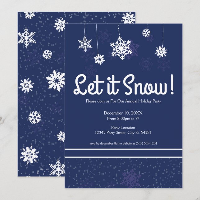Laisse-le neiger ! Invitations de fêtes (Devant / Derrière)