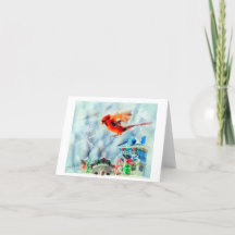 "Laisse-le neiger" petite carte de vacances avec c