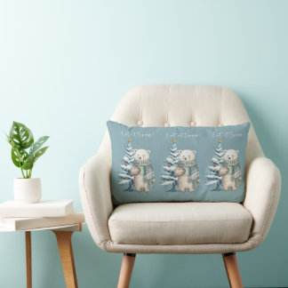 Laisser il neige Polaire Ours Lumbar Coussin