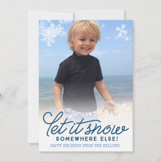 Laisser la neige amusante Carte photo de vacances