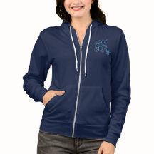 Laisser la neige bleu Noël / Hiver Zip Sweat - shi