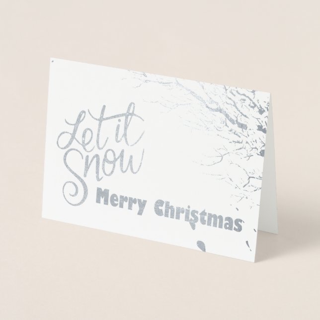Laisser la neige (huile) Carte de Noël (Devant)