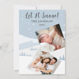 Laisser la scène de neige Carte de vacances photo