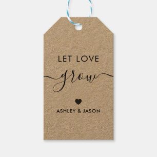 Laisser l'amour grandir, étiquette cadeau Plante, 