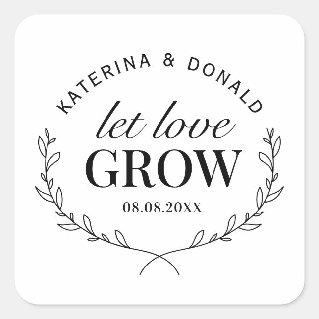 Laisser l'amour grandir Mariage graines Sticker ro (Devant)