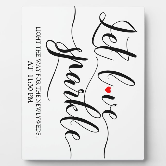 Laisser l'amour Sparkle panneau Plaque de plateau  (Devant)