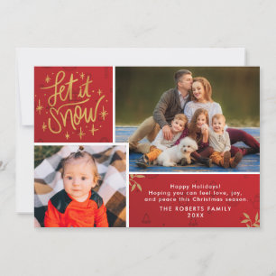 Laisser neiger la carte de noël de famille