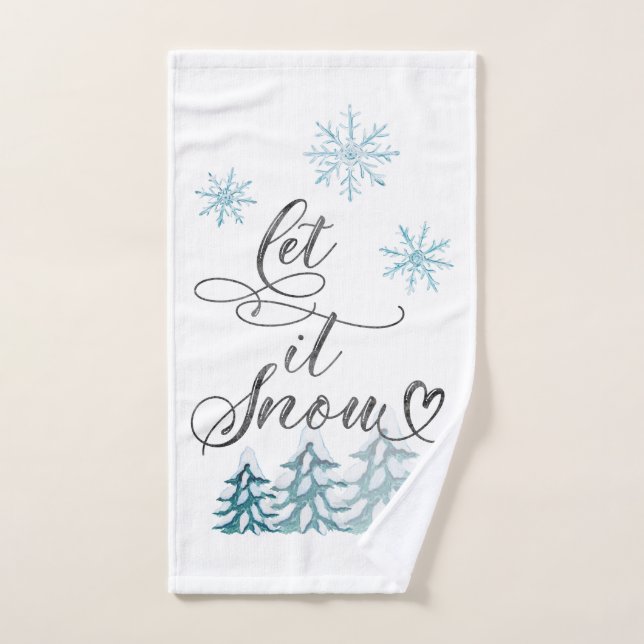 Laisser neiger l'élégante aquarelle de Noël art (Serviette à main)