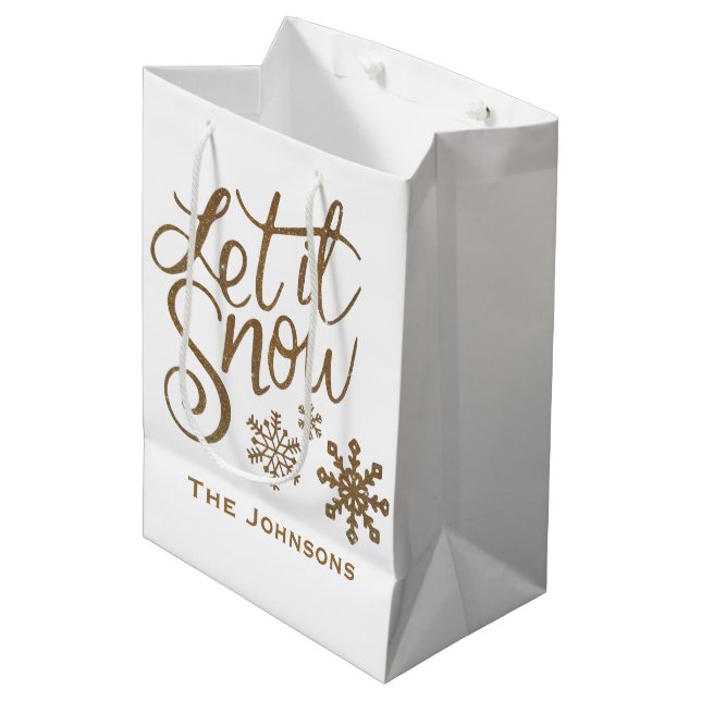 Laisser neiger Noël Sac cadeau de Noël (Devant Angle)