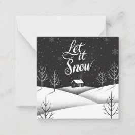 Laisser neiger noir et blanc Mini carte de Noël