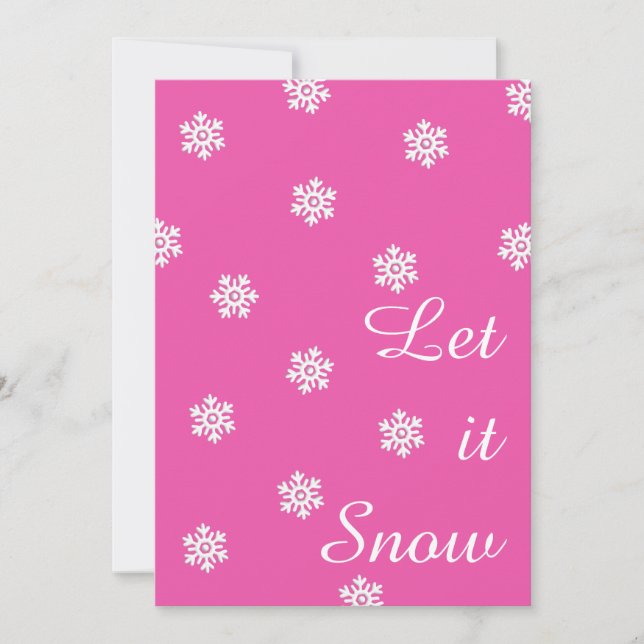 Laisser neiger rose carte de Noël Flèches blanches (Devant)