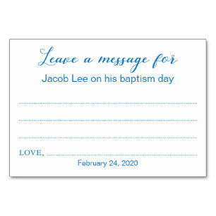Laisser Un Message Baptême Cartes De Baptême Bleu