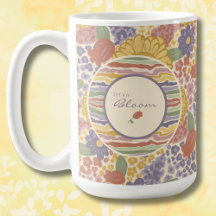 Laissez la joie s'épanouir – Mug de café floral in