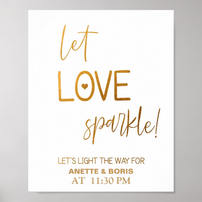 Laissez l'amour scintiller mariage signe affiche 8 (Devant)