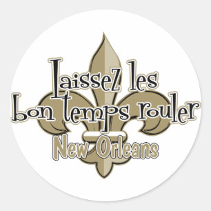 Laissez le bon temps rouller runder aufkleber
