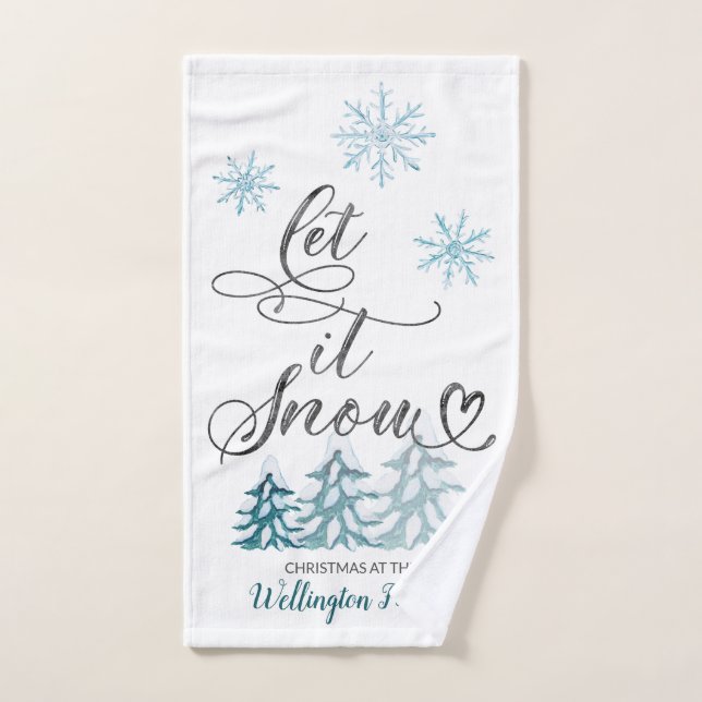 Laissez-le neiger élégant Noël personnalisé (Serviette à main)