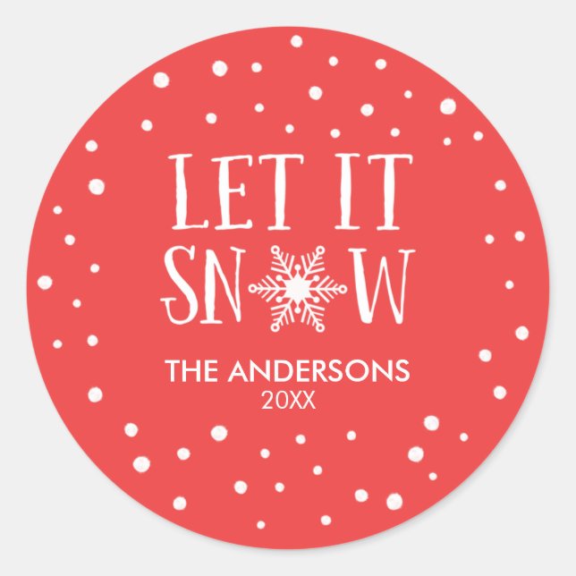 Laissez-le neiger Stickers de Noël personnalisés (Devant)