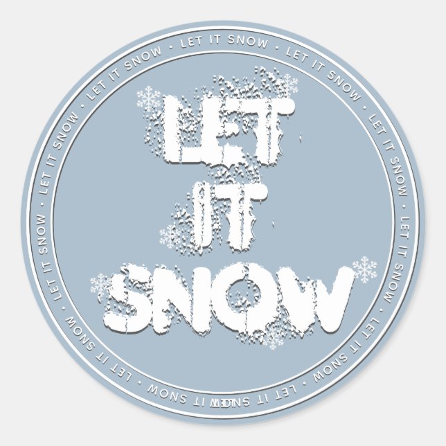 Laissez-le Sticker neige Winker bleu (Devant)
