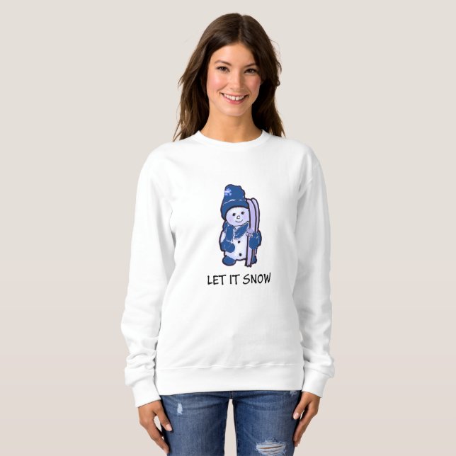 Laissez-le Sweatshirt de neige de Snowman prêt à s (Devant entier)