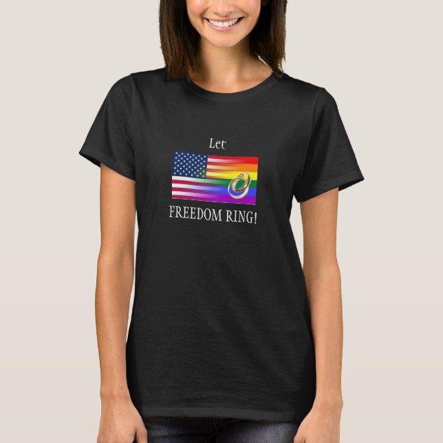 laissez le T-shirt d'égalité de mariage d'anneau (Devant)
