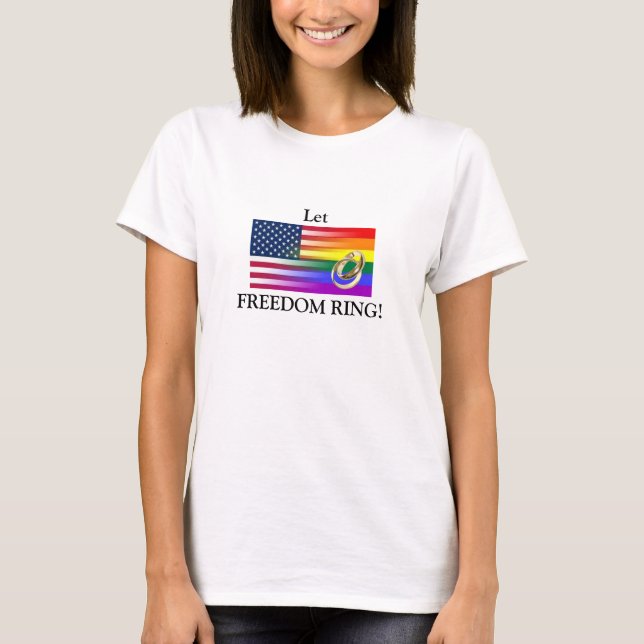 Laissez le T-shirt d'égalité de mariage d'anneau (Devant)