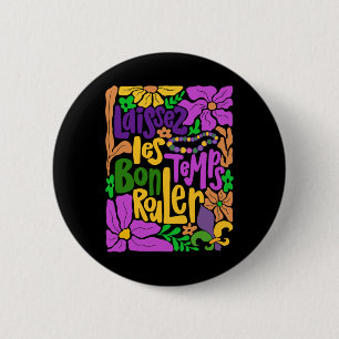 Laissez Les Bon Temps Rouler Mardi Gras Beads Boho Button