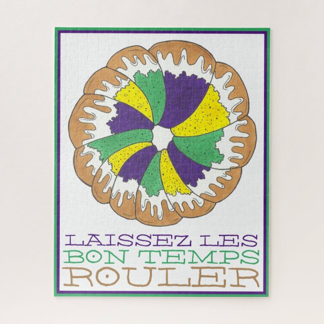 Laissez Les Bon Temps Rouler Mardi Gras King Cake (Vertikal)